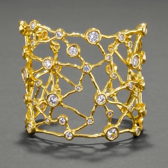 Alexis Bittar Jewelry - Alexis Bittar Asterales Gold Celestial Wide Cuff Bracelet
